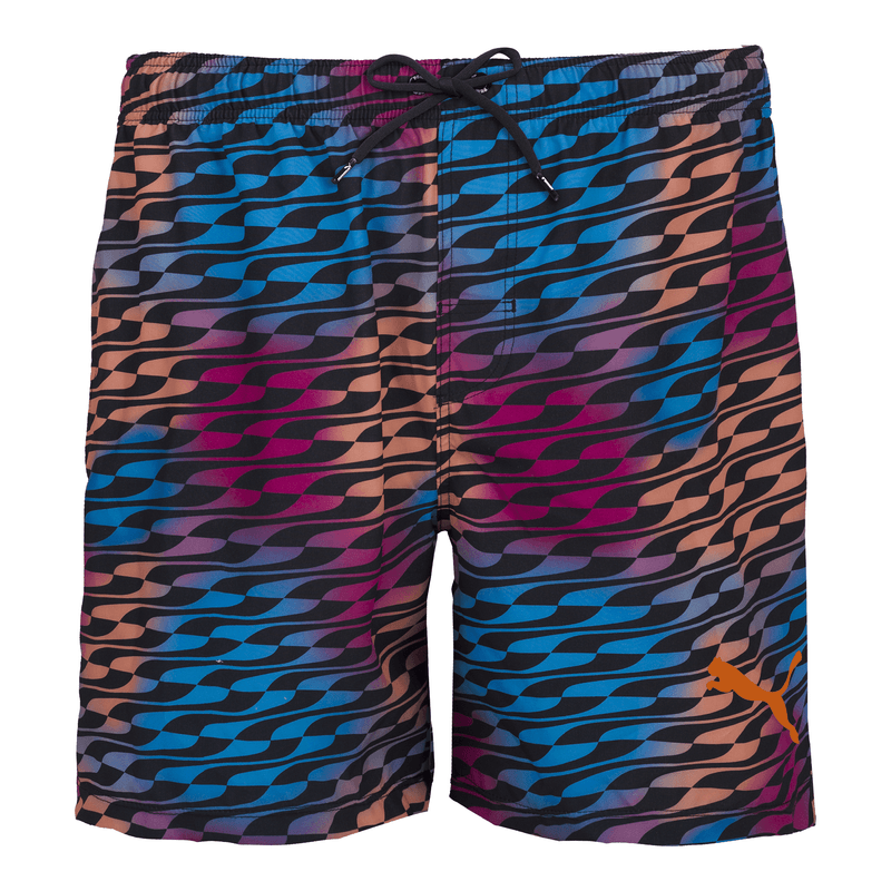 Shorts-Puma-Board-Praia-Masculino-Estampado-26066.001---Preto-laranja-frente