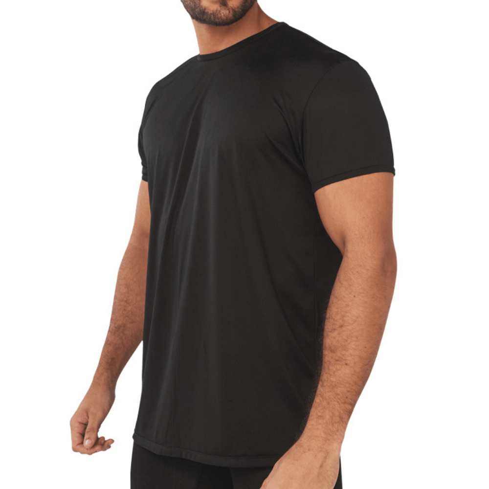 T-SHIRT BÁSICA EM POLIAMIDA - Preto