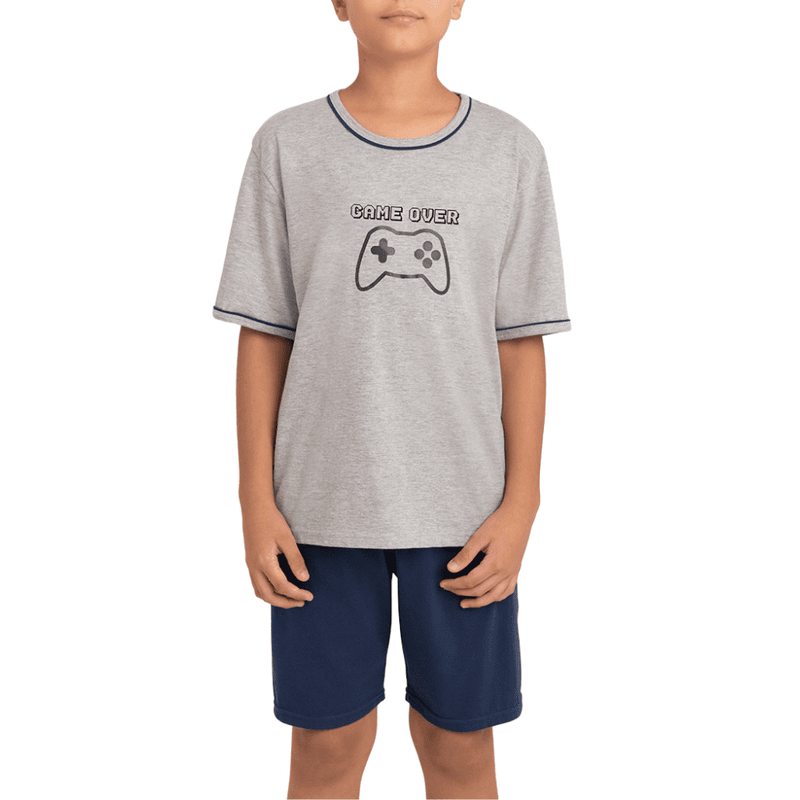 Pijama-Lupo-20610-001-Game-Over-Juvenil-8000-Cinza-Mescla-Frente