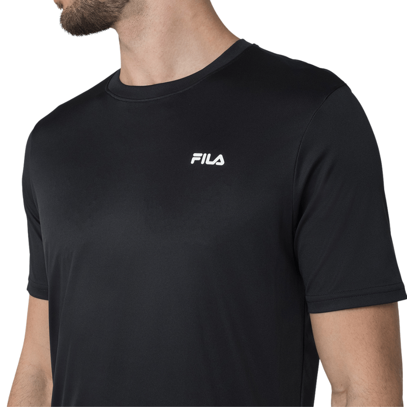 Camiseta--Fila--F11AT00721--Basic--Sports--Polygin--Masculina-160-Preto-Detalhes